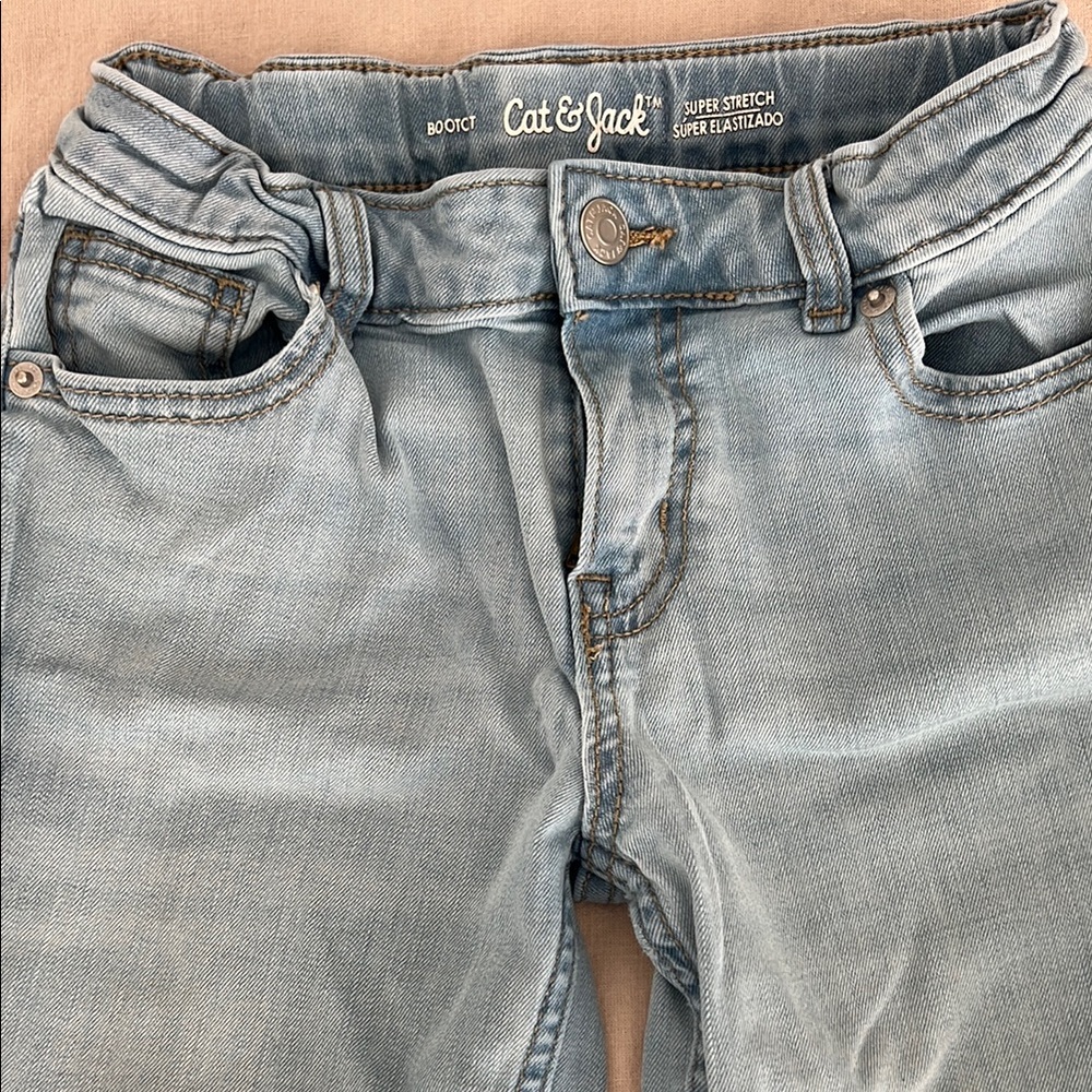 Cat & Jack Light Wash Super Stretch Jeans - Light Blue